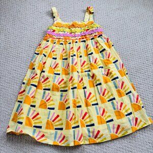 Hanna Andersson retro yellow sun summer cotton dress